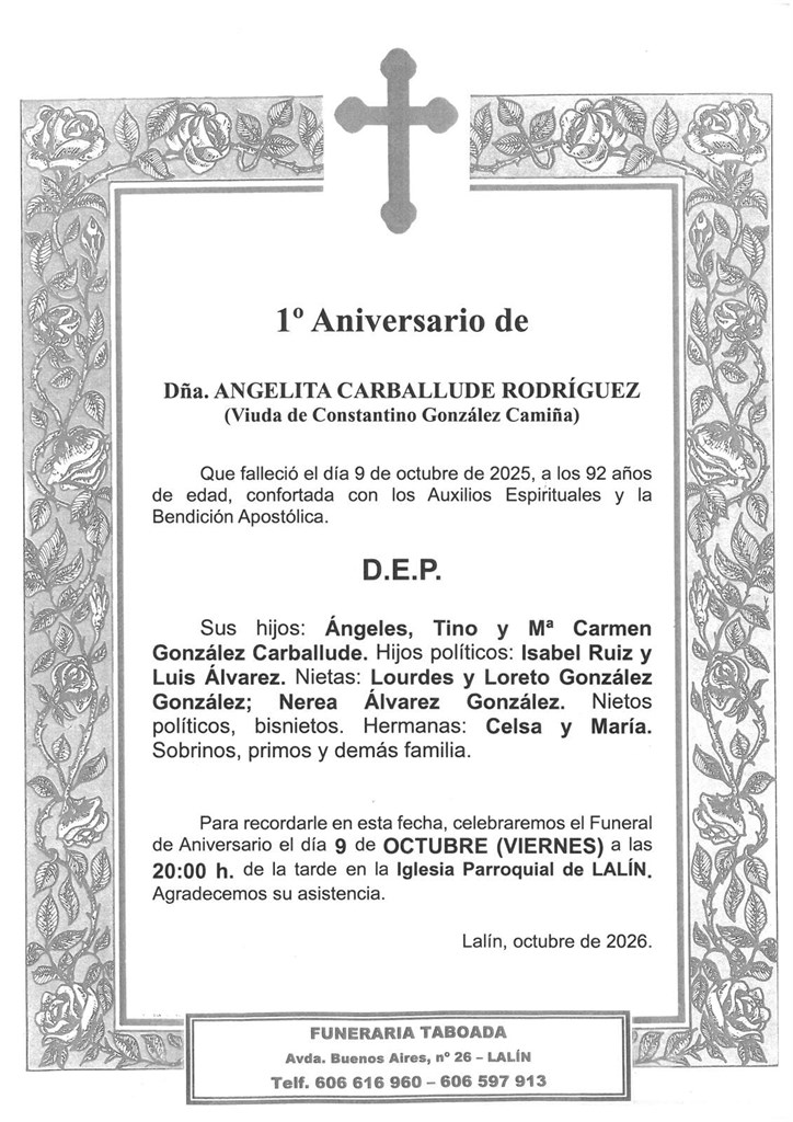 DÑA. ANGELITA CARBALLUDE RODRÍGUEZ