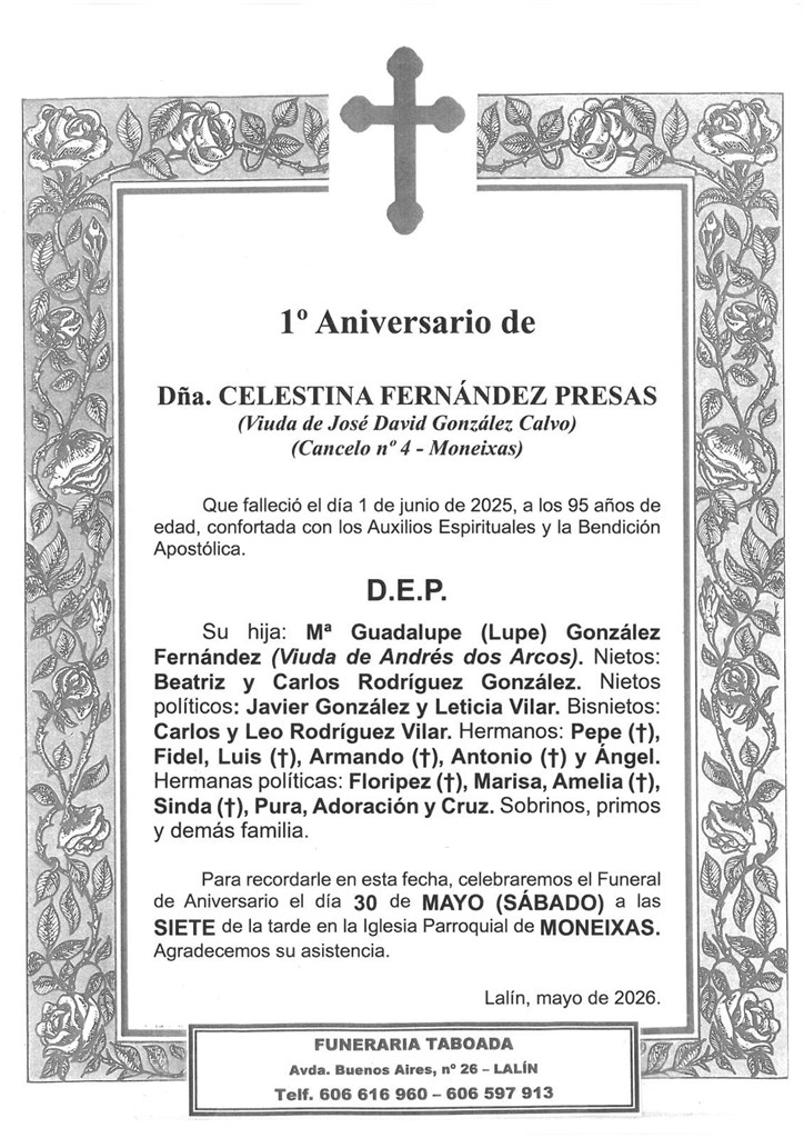 DÑA. CELESTINA FERNÁNDEZ PRESAS
