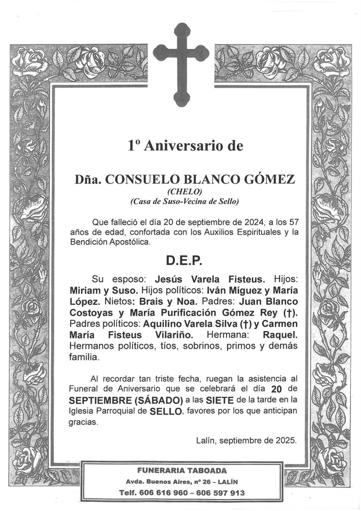 Dña. CONSUELO BLANCO GÓMEZ (CHELO)