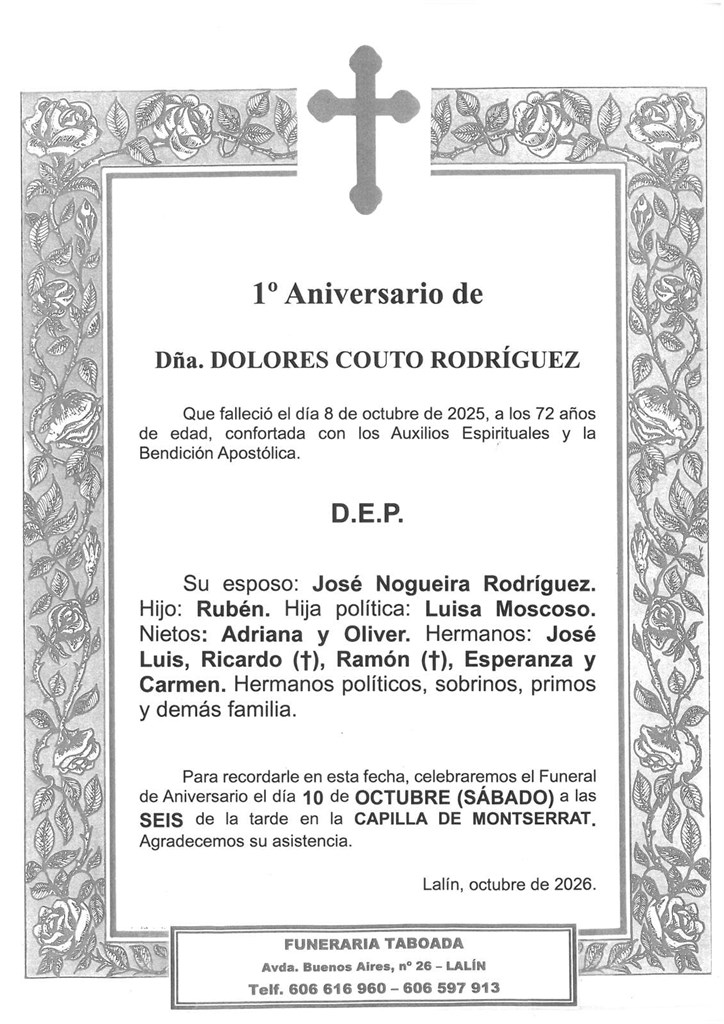 DÑA. DOLORES COUTO RODRIGUEZ