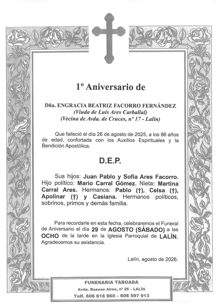 DÑA. ENGRACIA BEATRIZ FACORRO FERNÁNDEZ