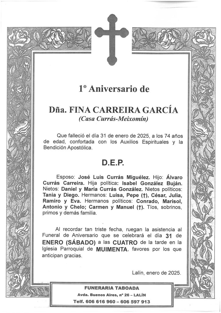 DÑA. FINA CARREIRA GARCIA