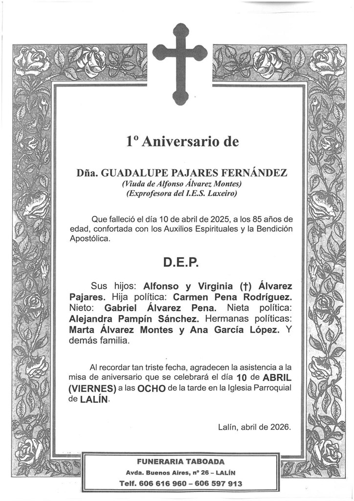 Dña. GUADALUPE PAJARES FERNÁNDEZ