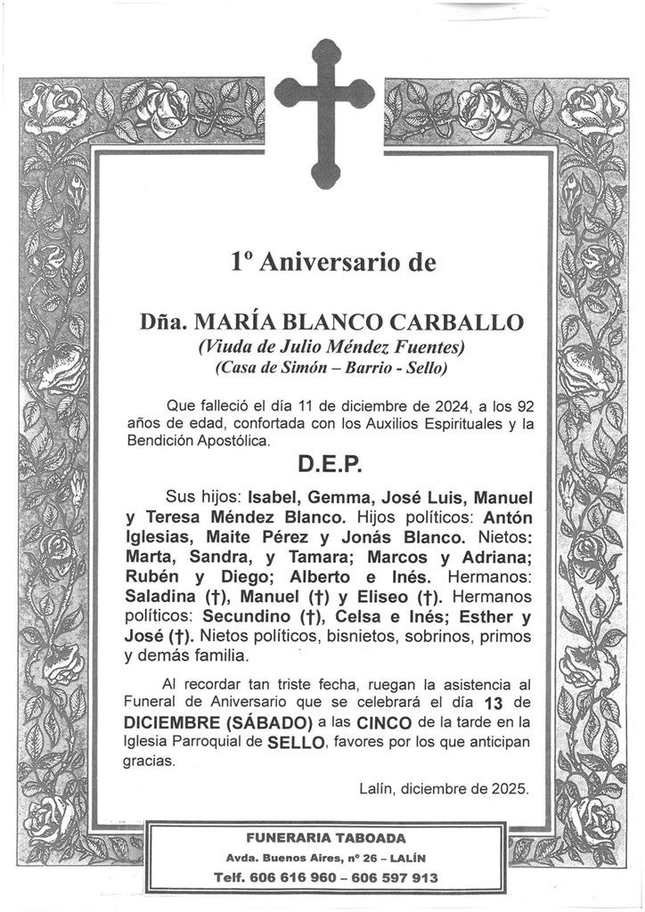 DÑA. MARIA BLANCO CARBALLO