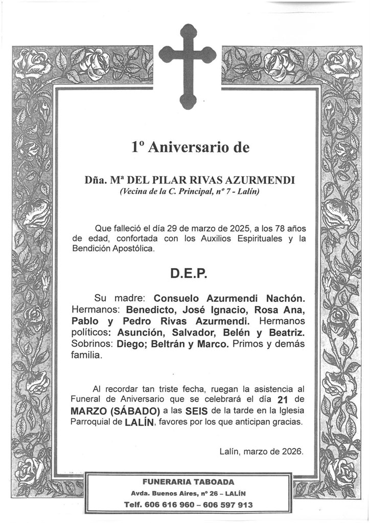  DÑA. MARIA DEL PILAR RIVAS AZURMENDI
