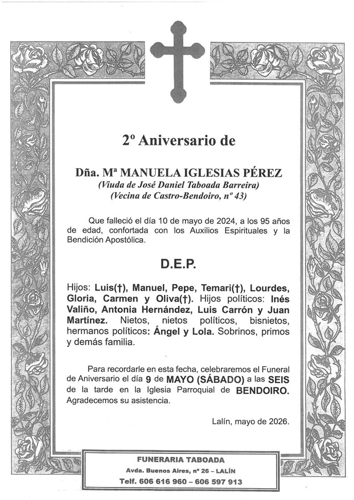 DÑA. MARÍA MANUELA IGLESIAS PÉREZ