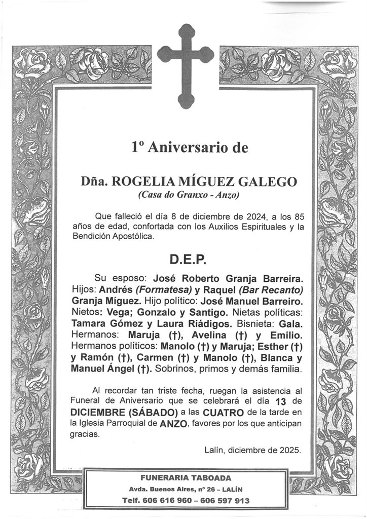 DÑA. ROGELIA MÍGUEZ GALEGO