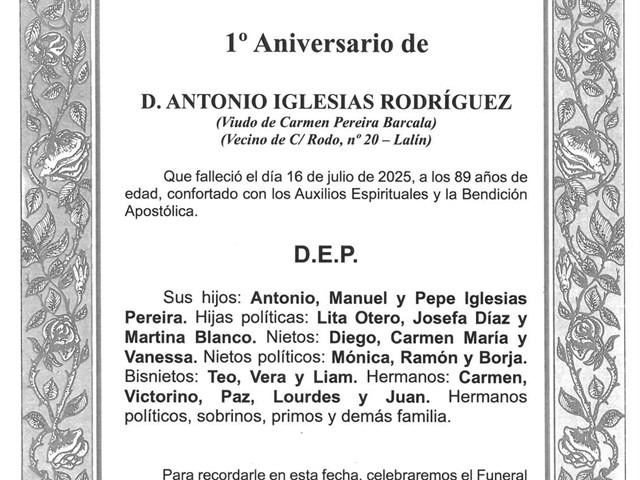 D. ANTONIO IGLESIAS RODRÍGUEZ