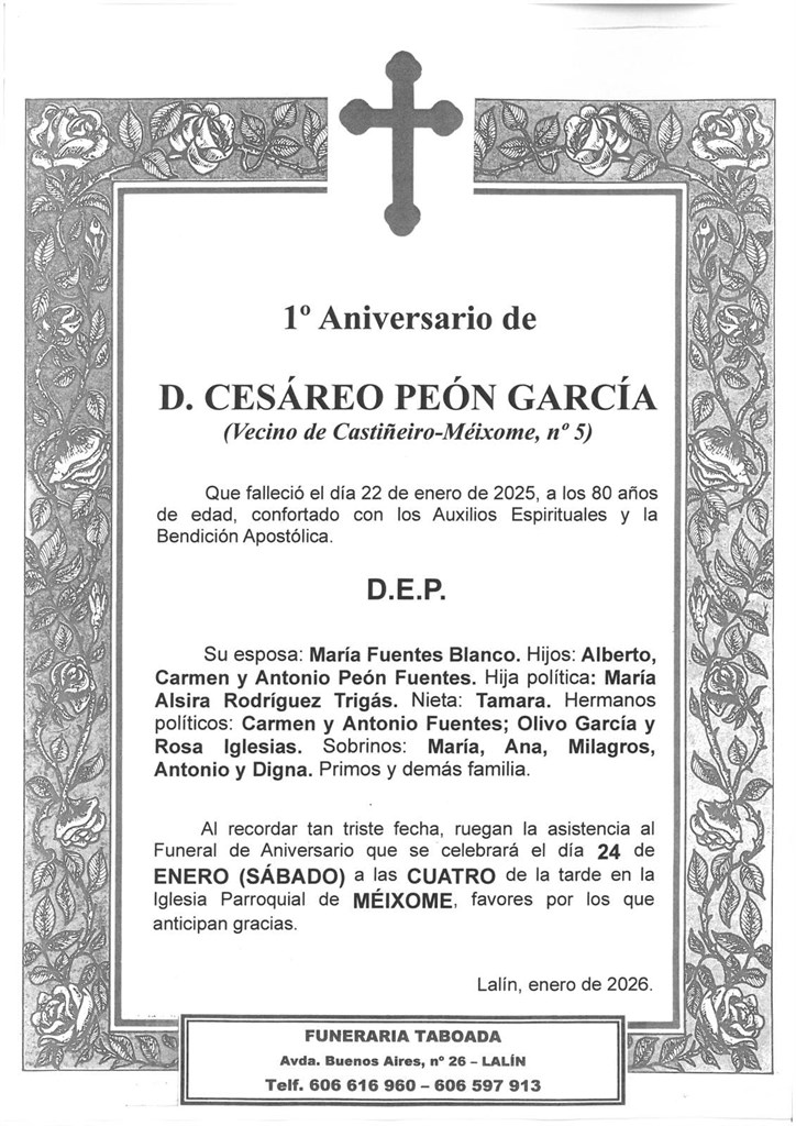 D. CESÁREO PEÓN GARCÍA
