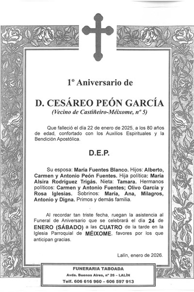 D. CESÁREO PEÓN GARCÍA