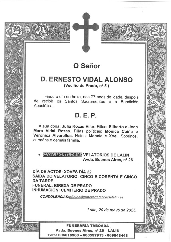 Foto principal D. ERNESTO VIDAL ALONSO