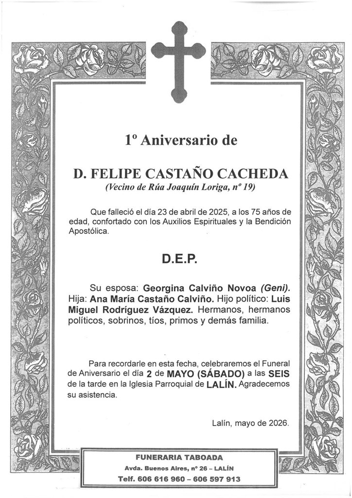 D. FELIPE CASTAÑO CACHEDA