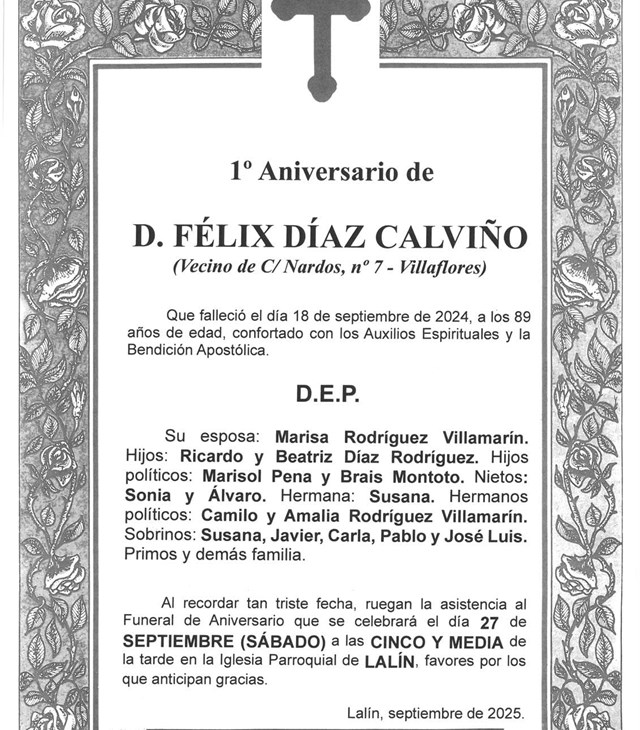 D. FÉLIX DÍAZ CALVIÑO