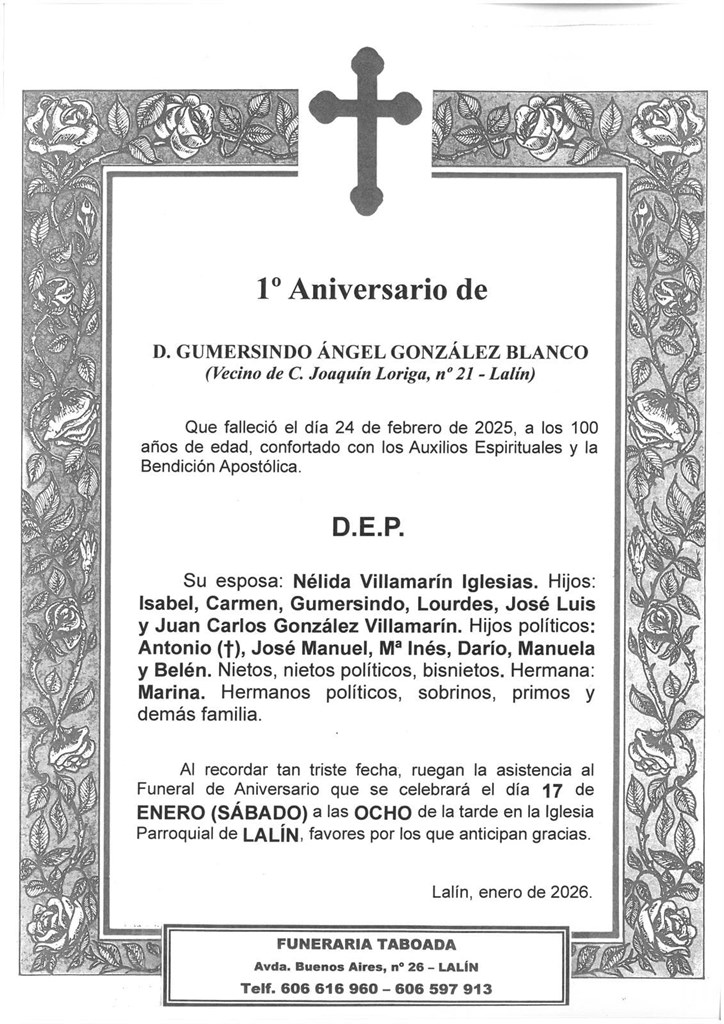 D. GUMERSINDO ÁNGEL GONZÁLEZ BLANCO