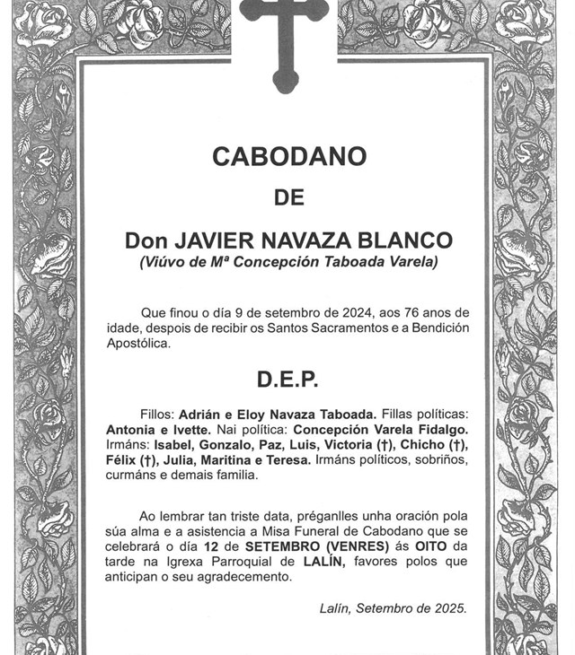 D. JAVIER NAVAZA BLANCO