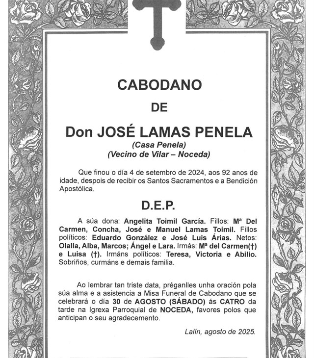D. JOSÉ LAMAS PENELA