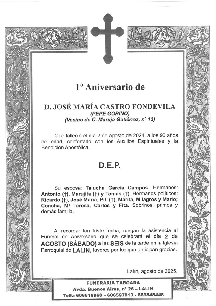 D. JOSÉ MARÍA CASTRO FONDEVILA