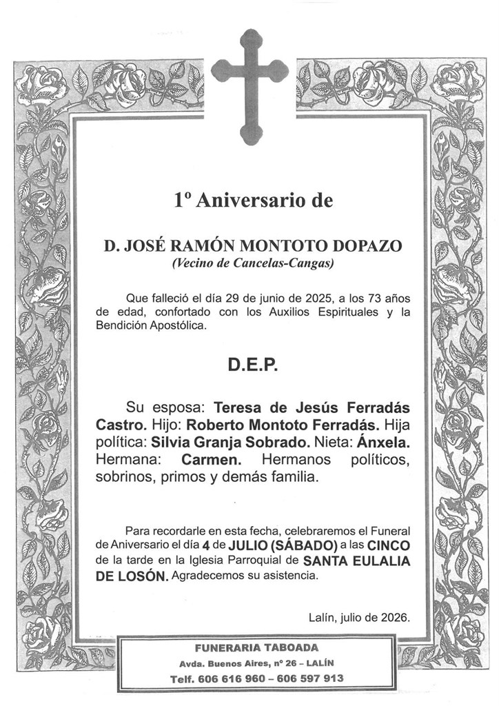 D. JOSÉ RAMÓN MONTOTO DOPAZO