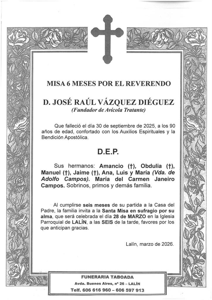 D. JOSÉ RAÚL VÁZQUEZ DIÉGUEZ