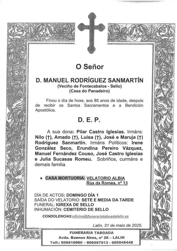 Foto principal D. MANUEL RODRÍGUEZ SANMARTÍN