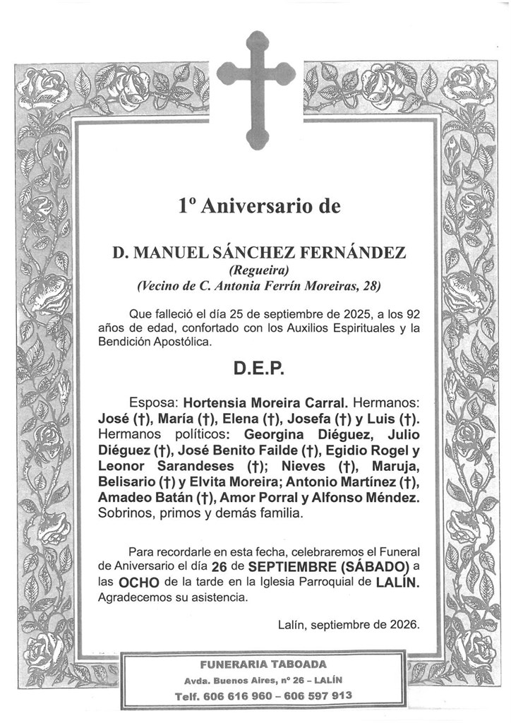 D. MANUEL SÁNCHEZ FERNÁNDEZ