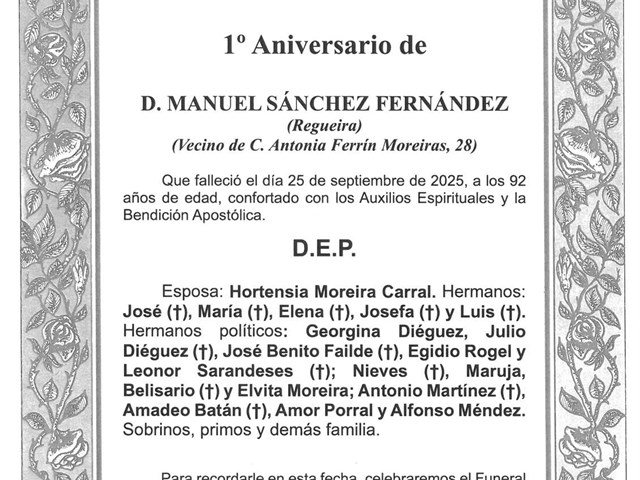D. MANUEL SÁNCHEZ FERNÁNDEZ