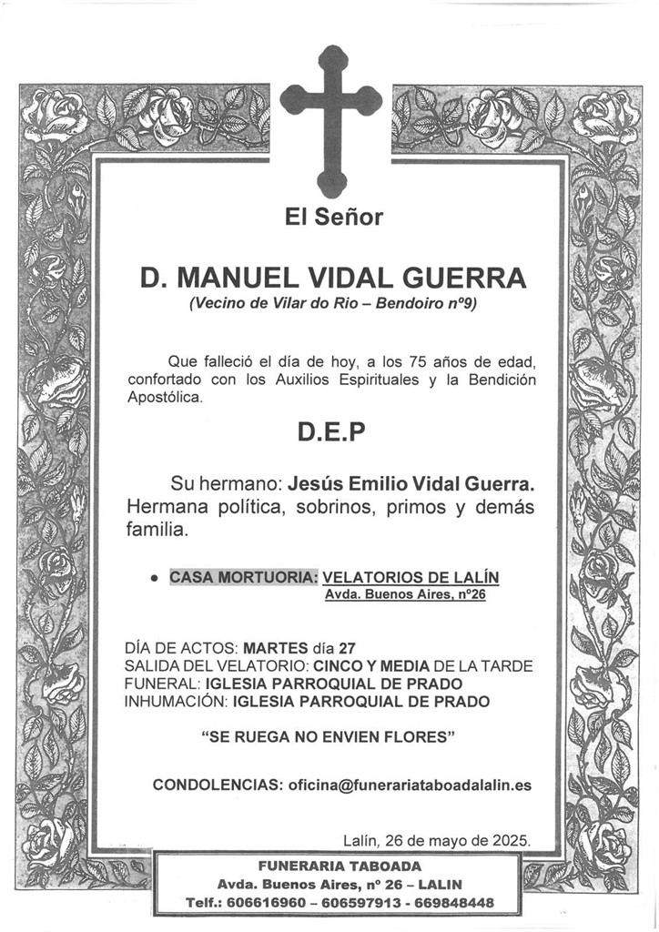 Foto principal D. MANUEL VIDAL GUERRA