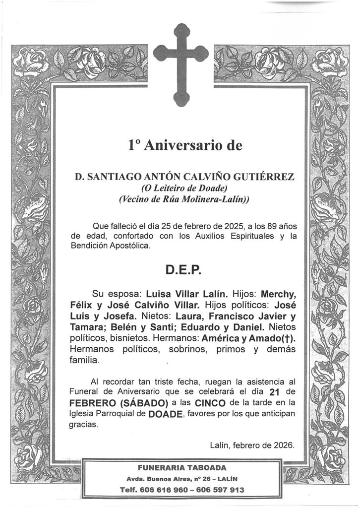 D. SANTIAGO ANTON CALVIÑO GUTIÉRREZ