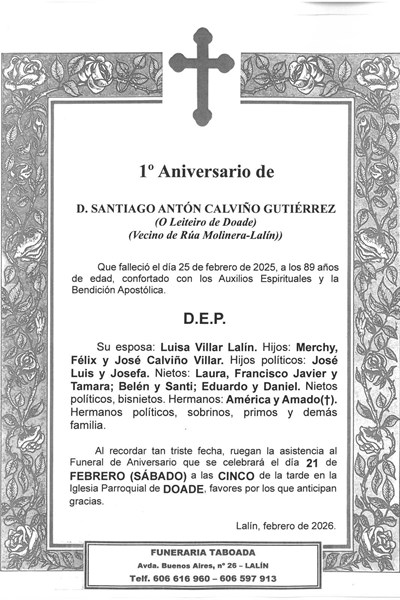 D. SANTIAGO ANTON CALVIÑO GUTIÉRREZ