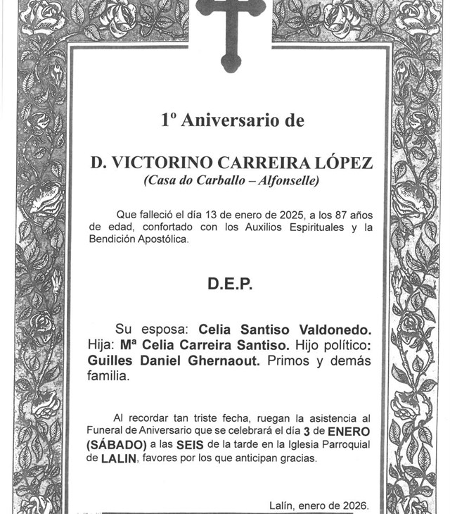 D. VICTORINO CARREIRA LÓPEZ