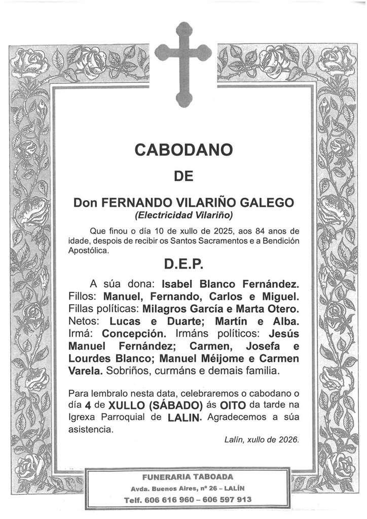 Don FERNANDO VILARIÑO GALEGO