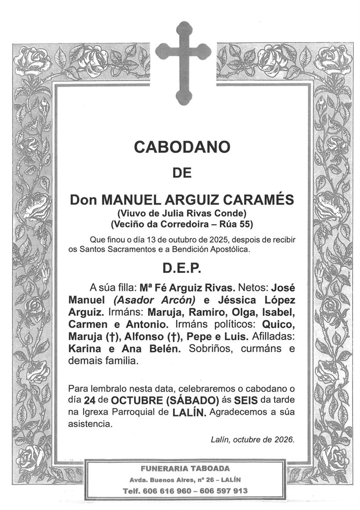 Don MANUEL ARGUIZ CARAMÉS