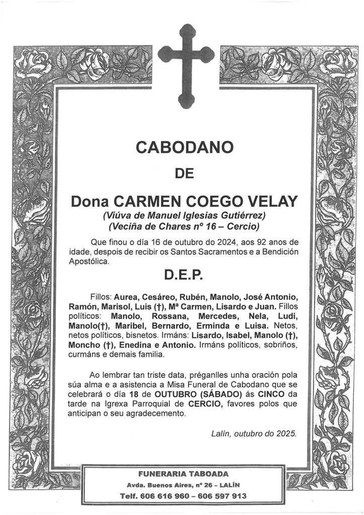 DONA CARMEN COEGO VELAY