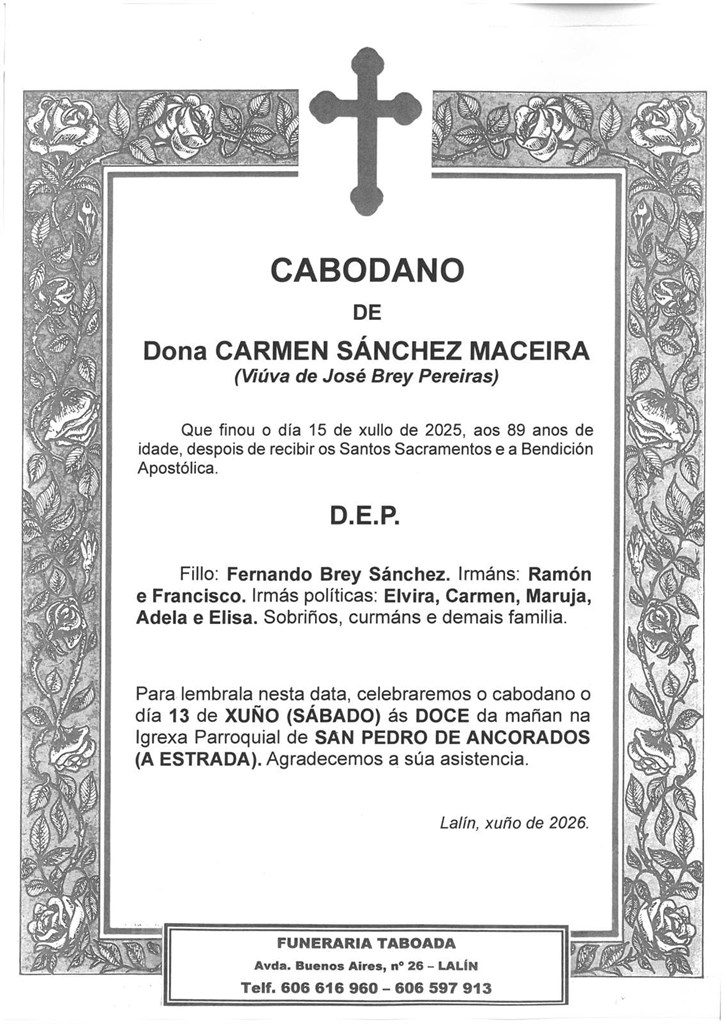 DONA CARMEN SÁNCHEZ MACEIRA
