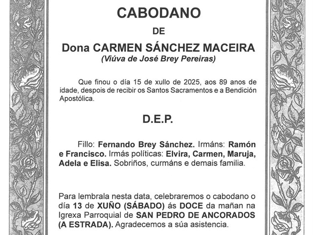 DONA CARMEN SÁNCHEZ MACEIRA