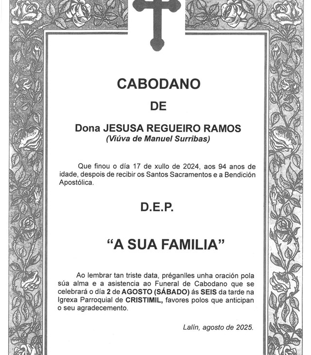 DONA JESUSA REGUEIRO RAMOS