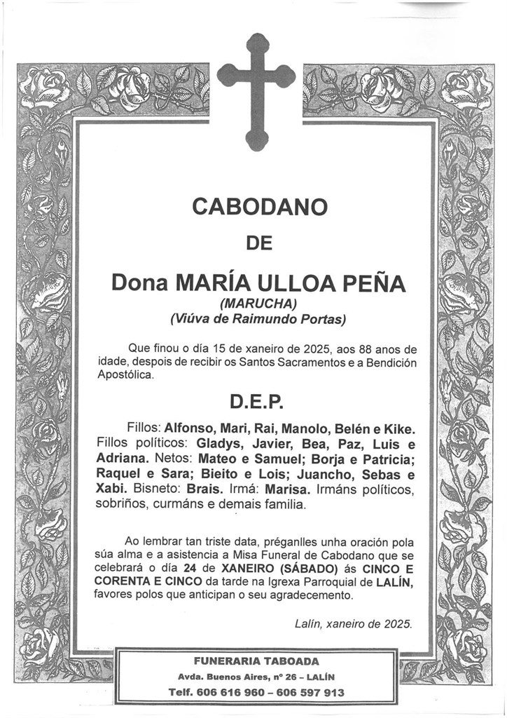 DONA MARIA ULLOA PEÑA