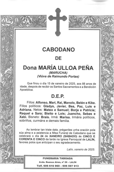 DONA MARIA ULLOA PEÑA