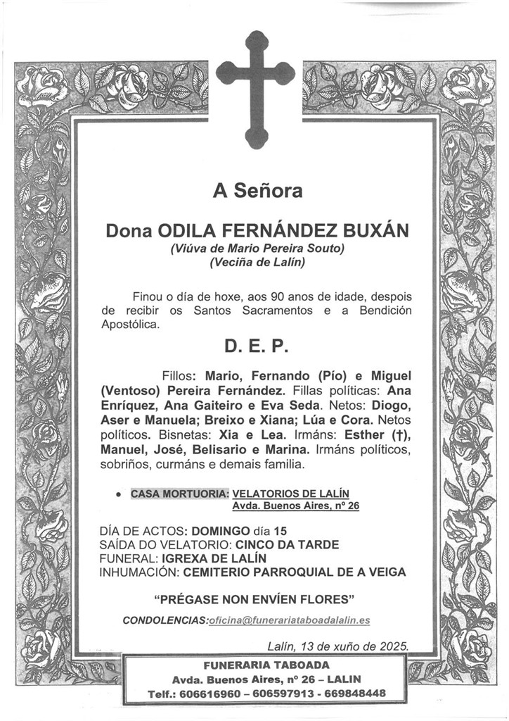 Foto principal Dona ODILA FERNÁNDEZ BUXÁN
