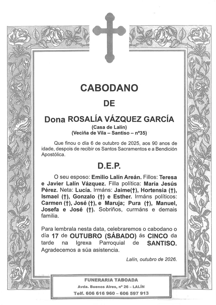 Dona ROSALÍA VÁZQUEZ GARCÍA
