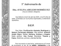Dña. AVELINA ABELEDO RODRÍGUEZ