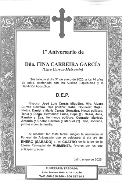 DÑA. FINA CARREIRA GARCIA