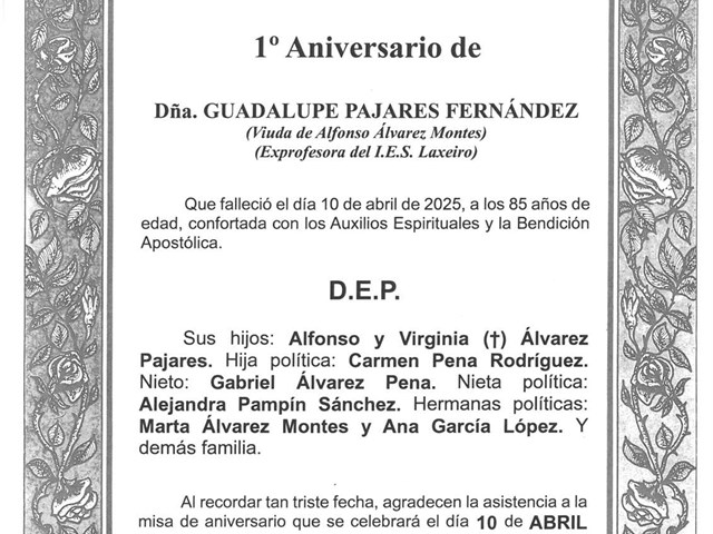 Dña. GUADALUPE PAJARES FERNÁNDEZ