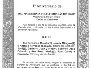 Dña. Mª HERMINIA CELIA FERRADÁS RIÁDIGOS