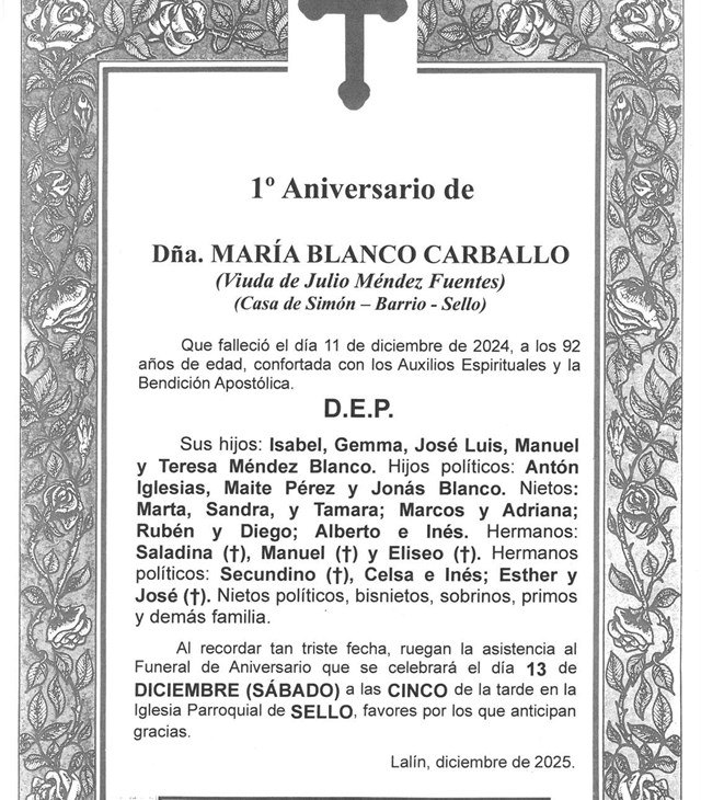 DÑA. MARIA BLANCO CARBALLO