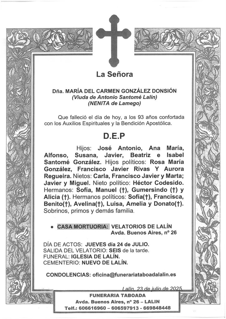 Foto principal Dña. MARÍA DEL CARMEN GONZÁLEZ DONSIÓN