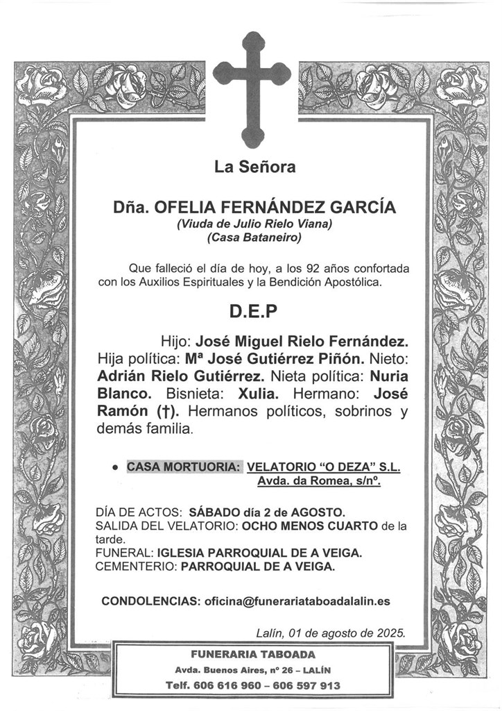 Foto principal Dña. OFELIA FERNÁNDEZ GARCÍA