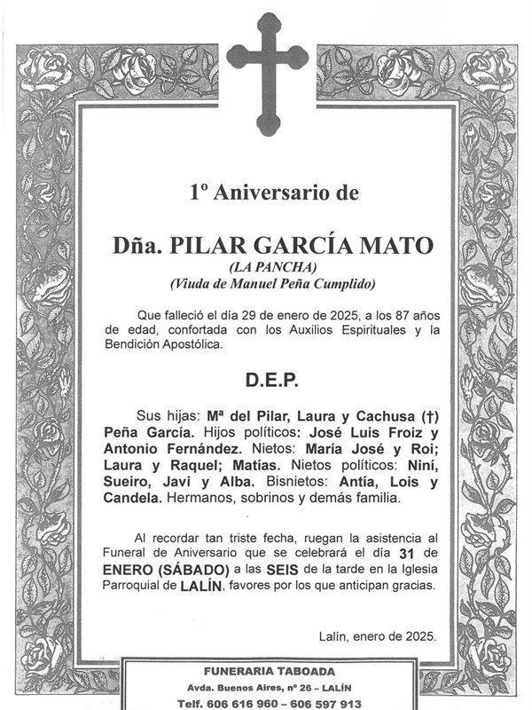 DÑA. PILAR GARCÍA MATO