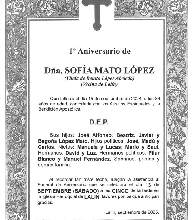 Dña. SOFÍA MATO LÓPEZ