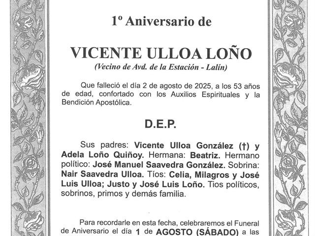 VICENTE ULLOA LOÑO